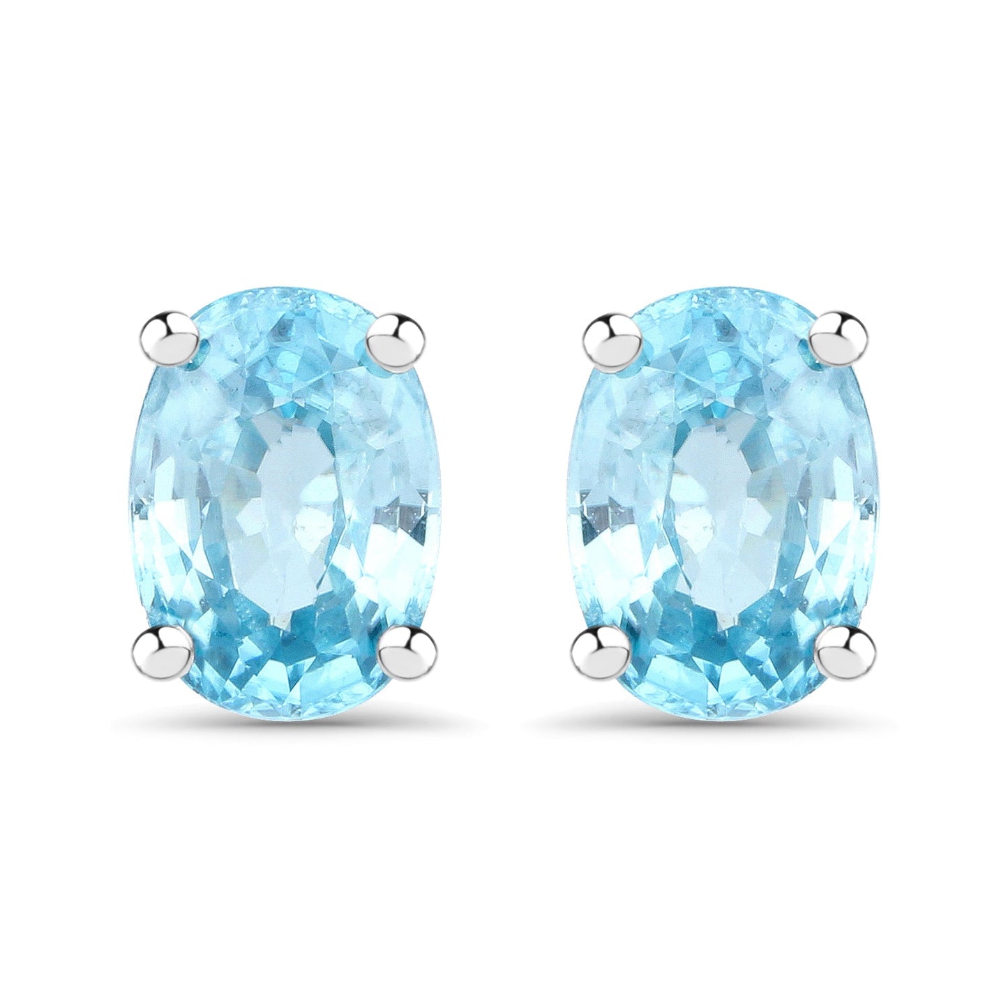 2.40 Carat Genuine Blue Zircon .925 Sterling Silver Earrings - Earrings - e388bz - gallery - image - Omni Jewelcrafters