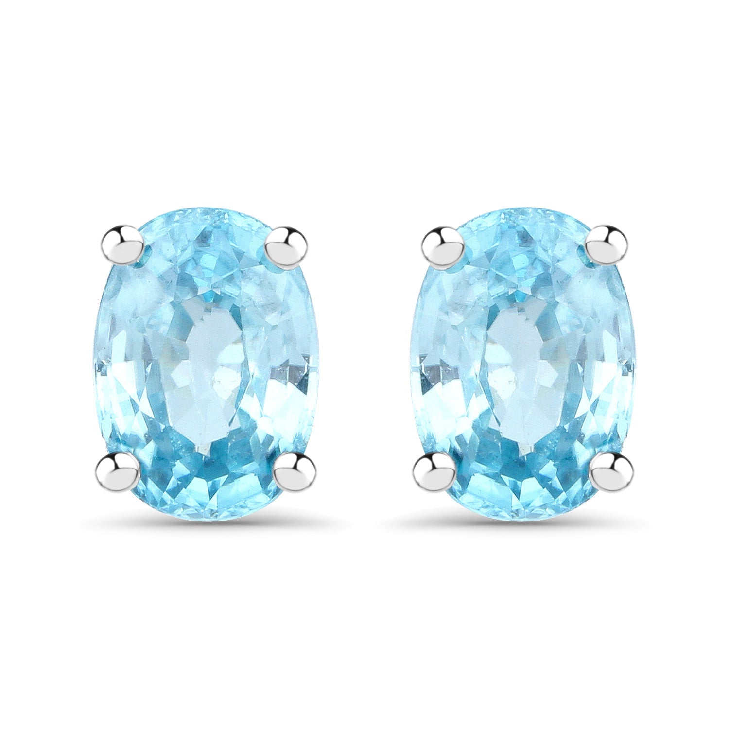 2.40 Carat Genuine Blue Zircon .925 Sterling Silver Earrings - Earrings - e388bz - gallery - image - Omni Jewelcrafters