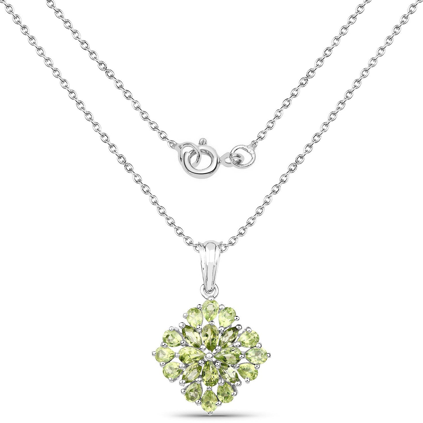 3.40 Carat Genuine Peridot .925 Sterling Silver Pendant - Pendants - p4289p - view1 - image - Omni Jewelcrafters