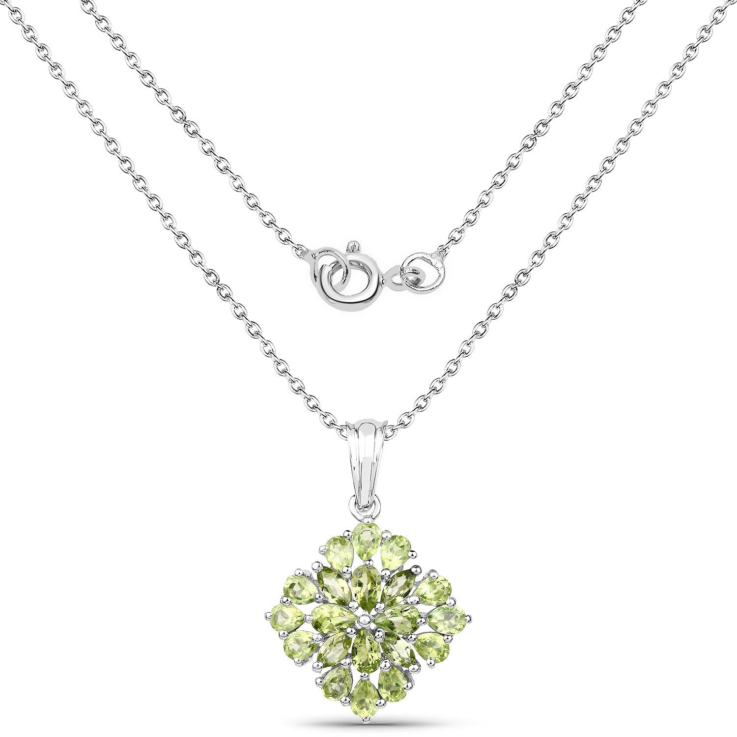 3.40 Carat Genuine Peridot .925 Sterling Silver Pendant - Pendants - p4289p - view1 - image - Omni Jewelcrafters