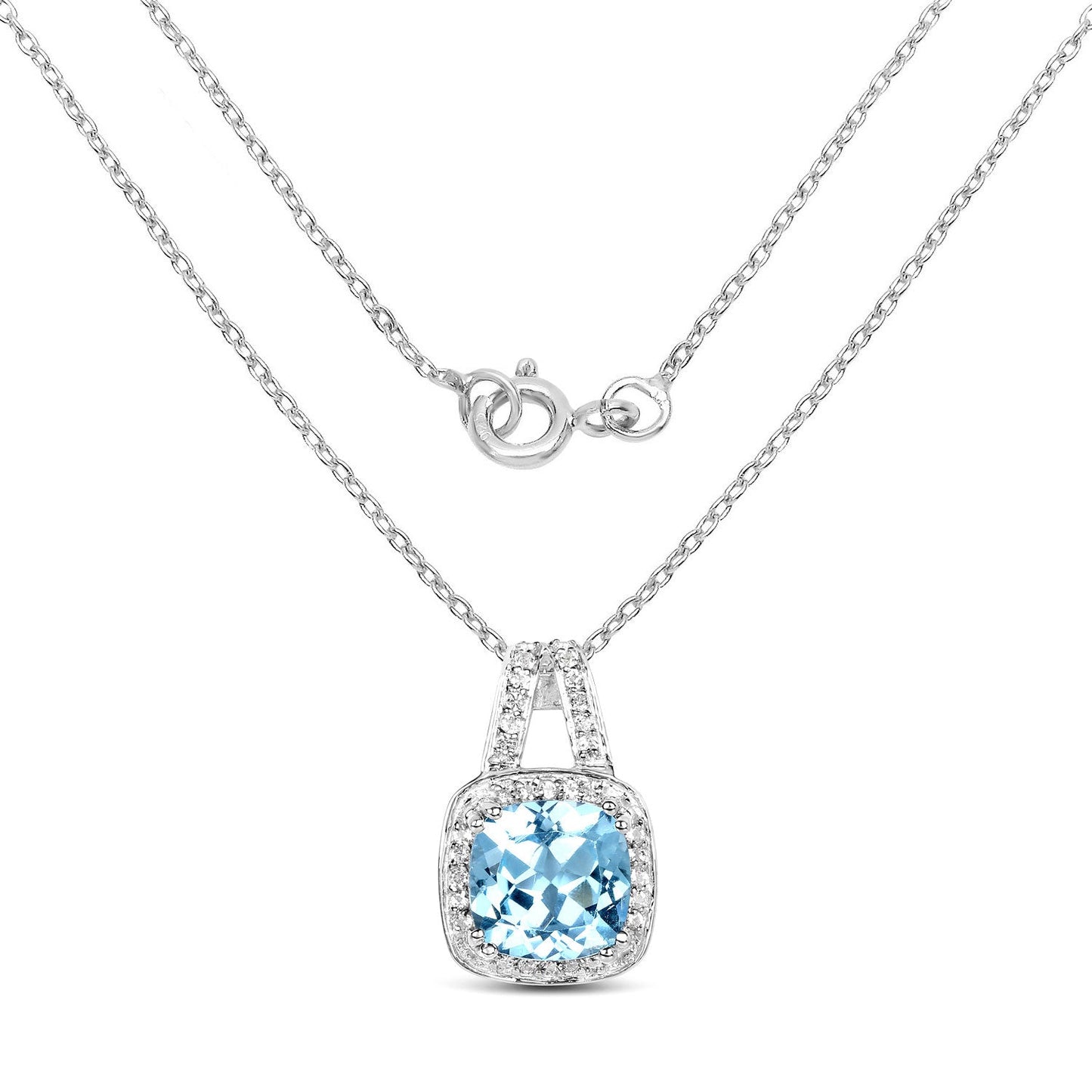 3.60 Carat Genuine Blue Topaz and White Topaz .925 Sterling Silver Pendant - Pendants - p6072btwt - wgp - view1 - image - Omni Jewelcrafters