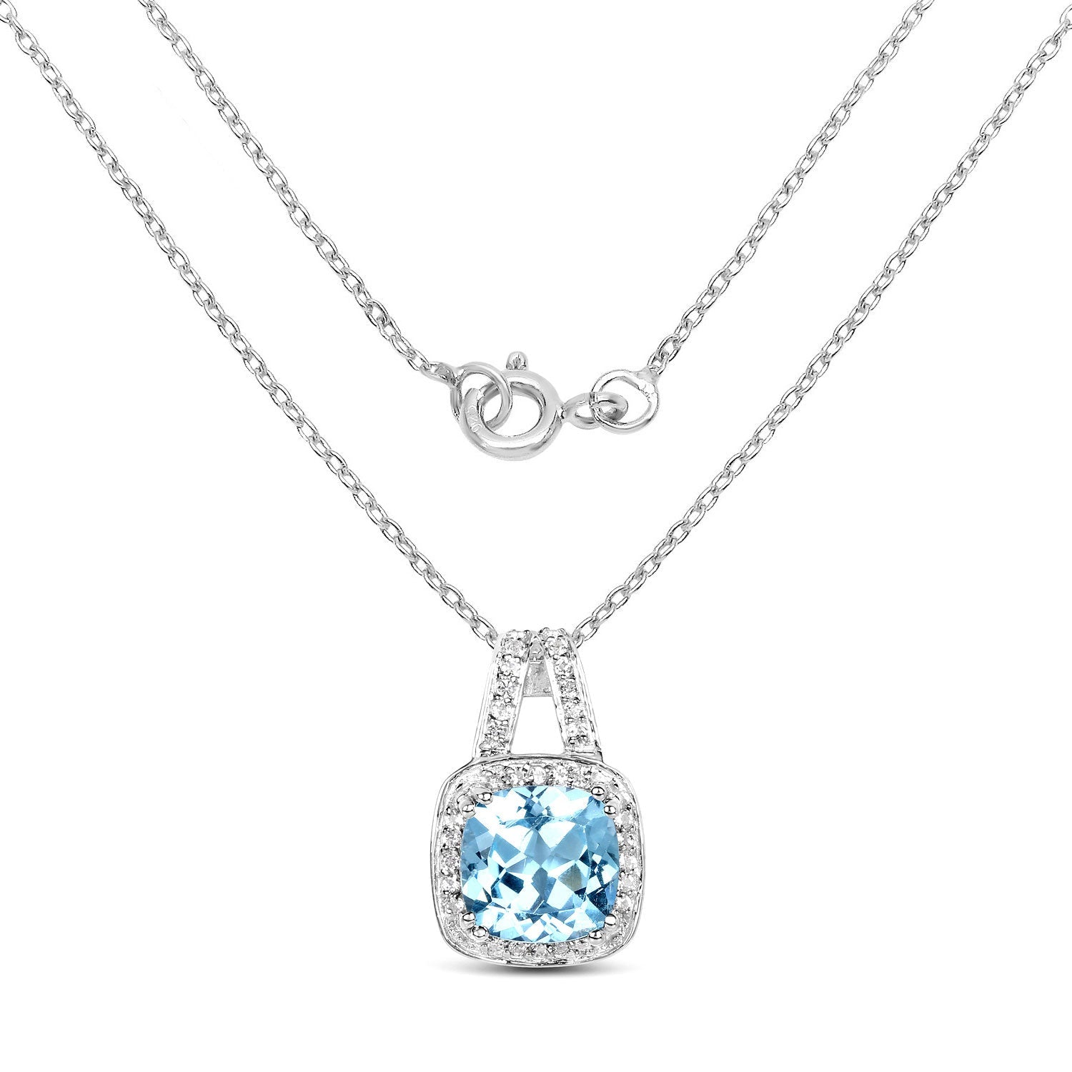3.60 Carat Genuine Blue Topaz and White Topaz .925 Sterling Silver Pendant - Pendants - p6072btwt - wgp - view1 - image - Omni Jewelcrafters