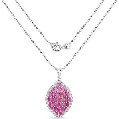 4.46 Carat Genuine Ruby .925 Sterling Silver Pendant - Pendants - p3768r - view1 - image - Omni Jewelcrafters