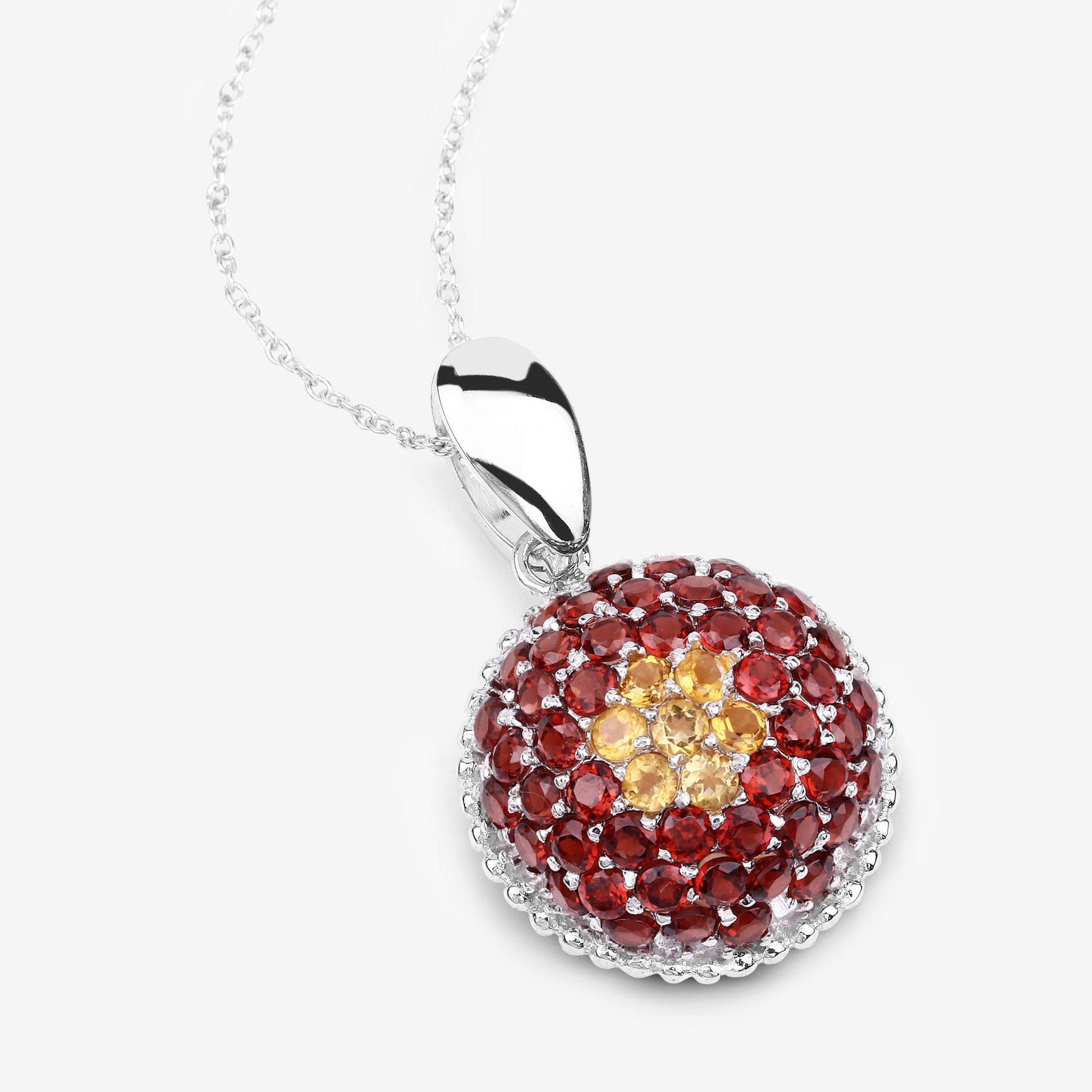 4.57 Carat Genuine Citrine and Garnet .925 Sterling Silver Pendant - Pendants - p2007gc - natural - 03 - image - Omni Jewelcrafters