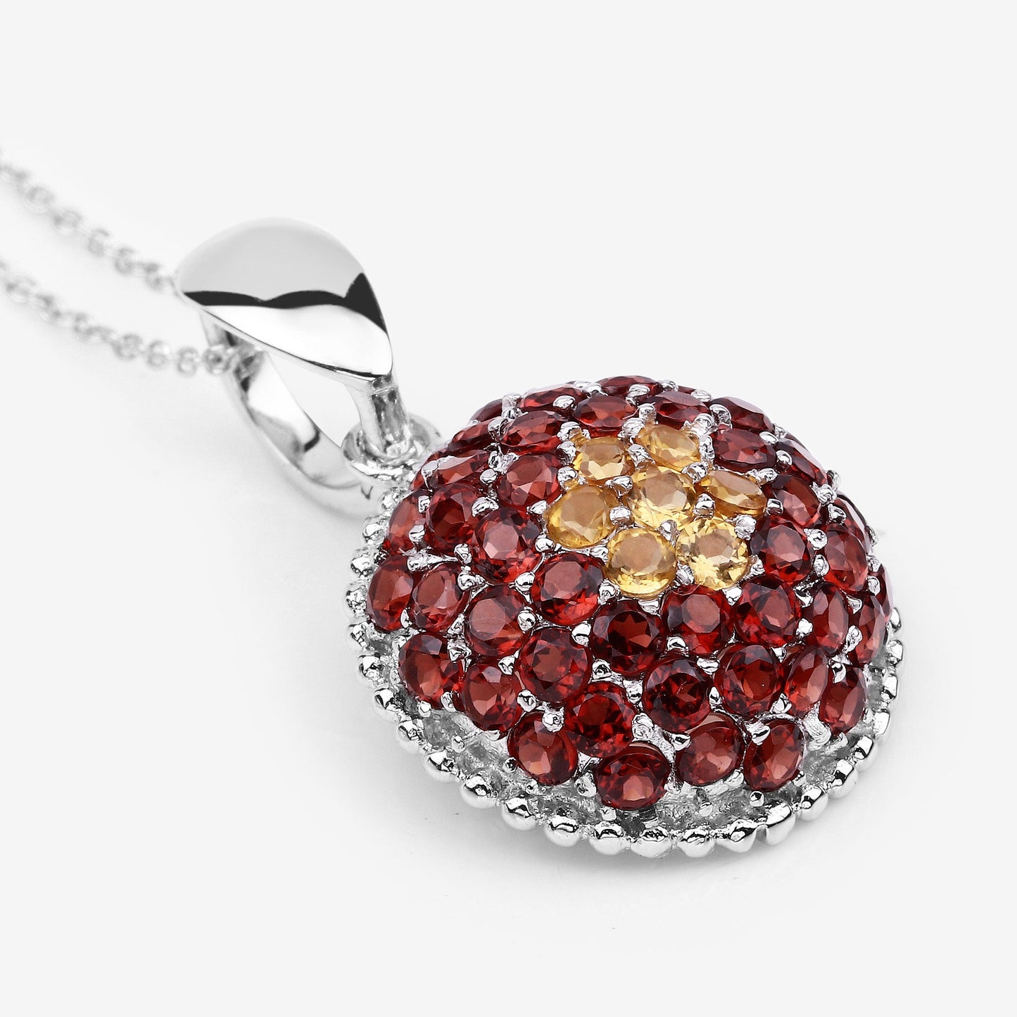 4.57 Carat Genuine Citrine and Garnet .925 Sterling Silver Pendant - Pendants - p2007gc - natural - 02 - image - Omni Jewelcrafters