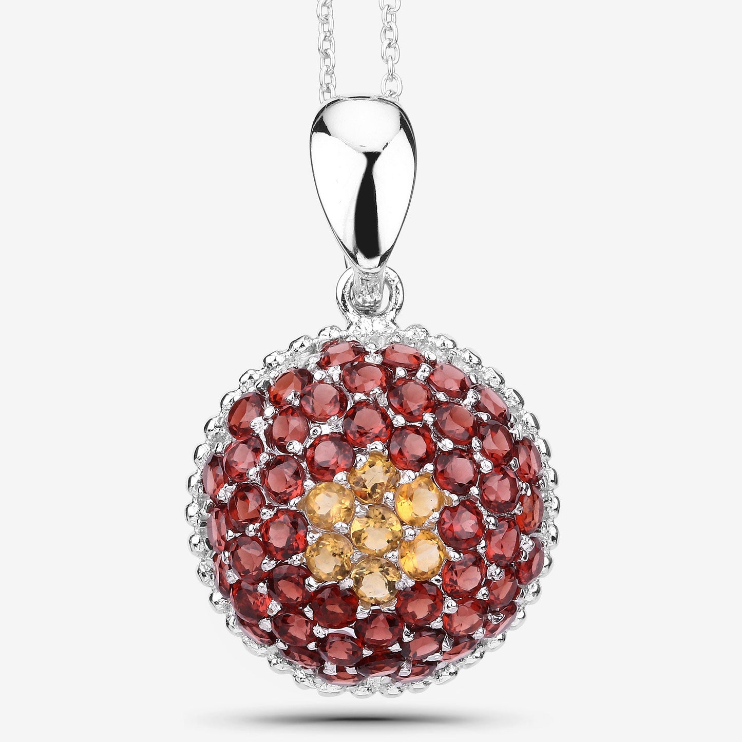 4.57 Carat Genuine Citrine and Garnet .925 Sterling Silver Pendant - Pendants - p2007gc - natural - 01 - image - Omni Jewelcrafters