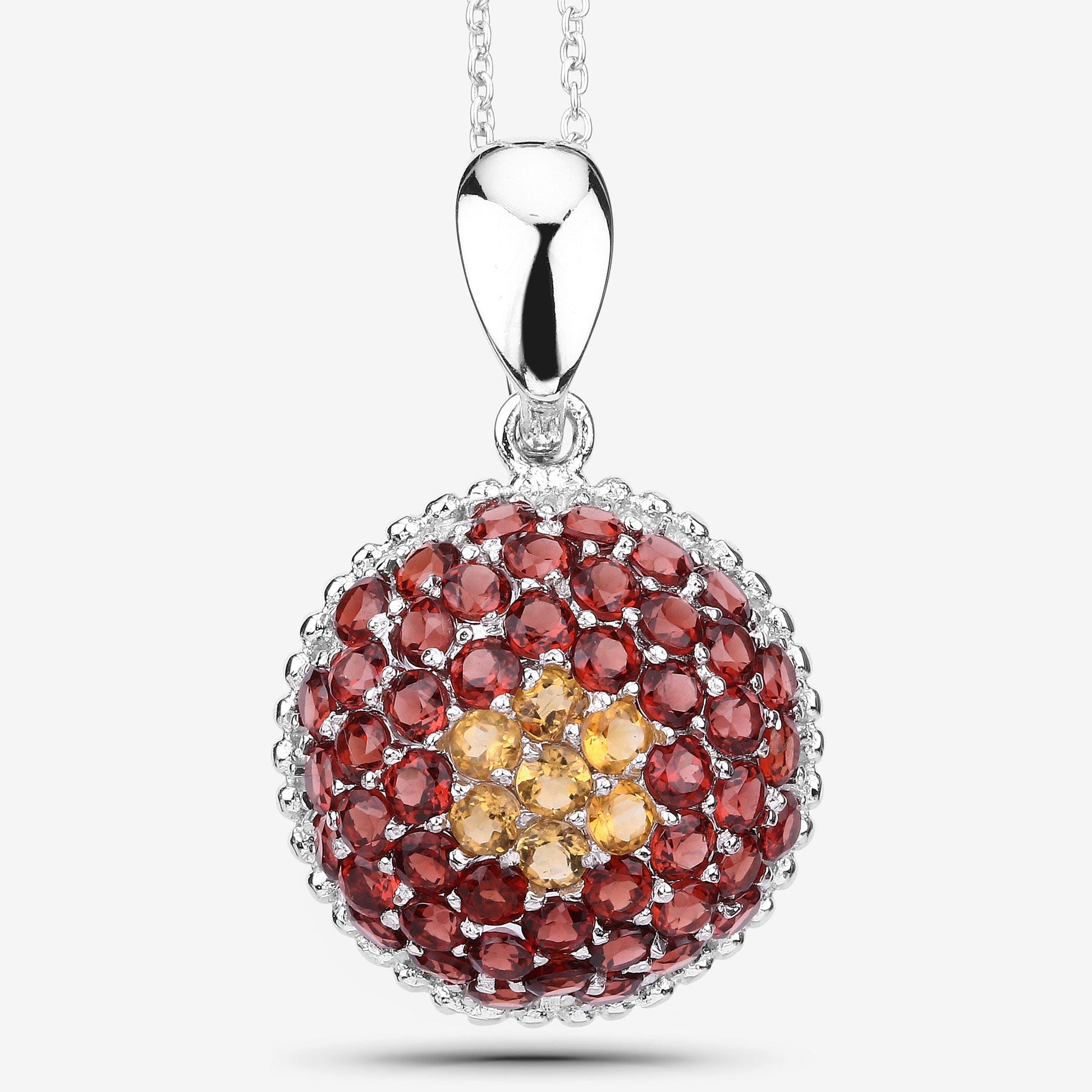4.57 Carat Genuine Citrine and Garnet .925 Sterling Silver Pendant - Pendants - p2007gc - natural - 01 - image - Omni Jewelcrafters