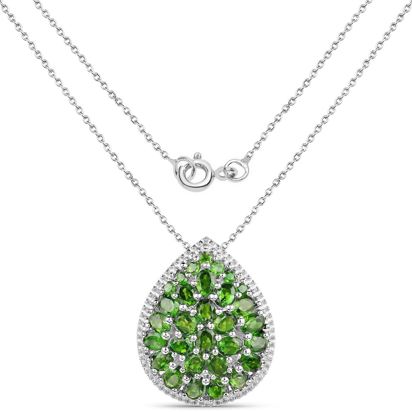 4.65 Carat Genuine Chrome Diopside .925 Sterling Silver Pendant - Pendants - p2492cd - view1 - image - Omni Jewelcrafters