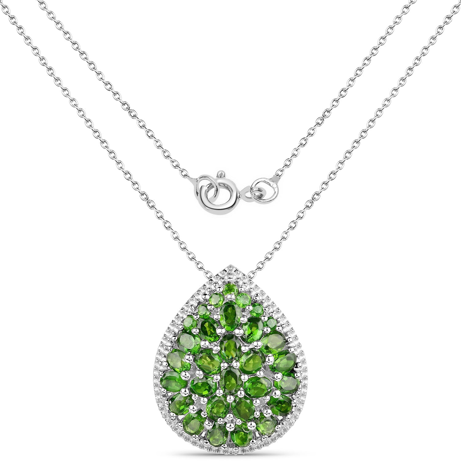 4.65 Carat Genuine Chrome Diopside .925 Sterling Silver Pendant - Pendants - p2492cd - view1 - image - Omni Jewelcrafters