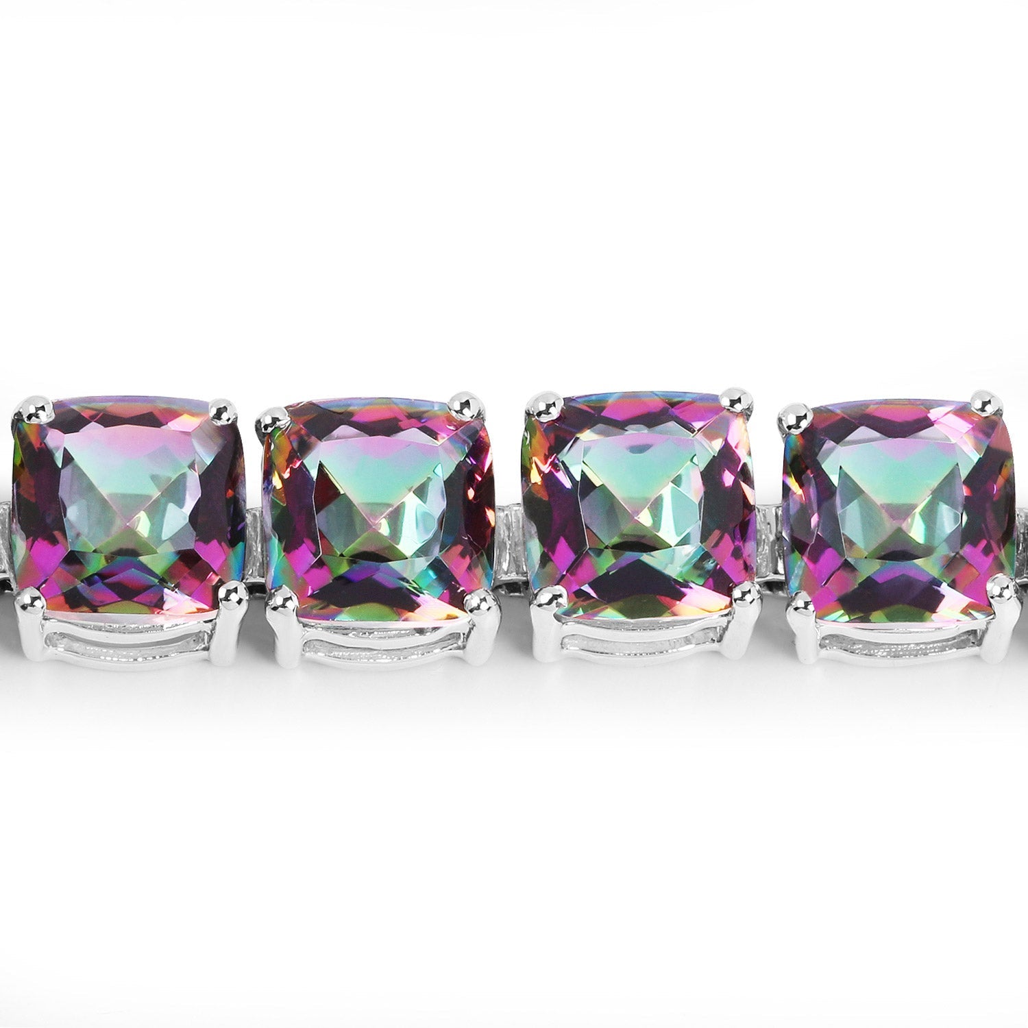 48.93 Carat Genuine Rainbow Quartz .925 Sterling Silver Bracelet - Bracelets - b1074mysqtz - view2 - image - Omni Jewelcrafters