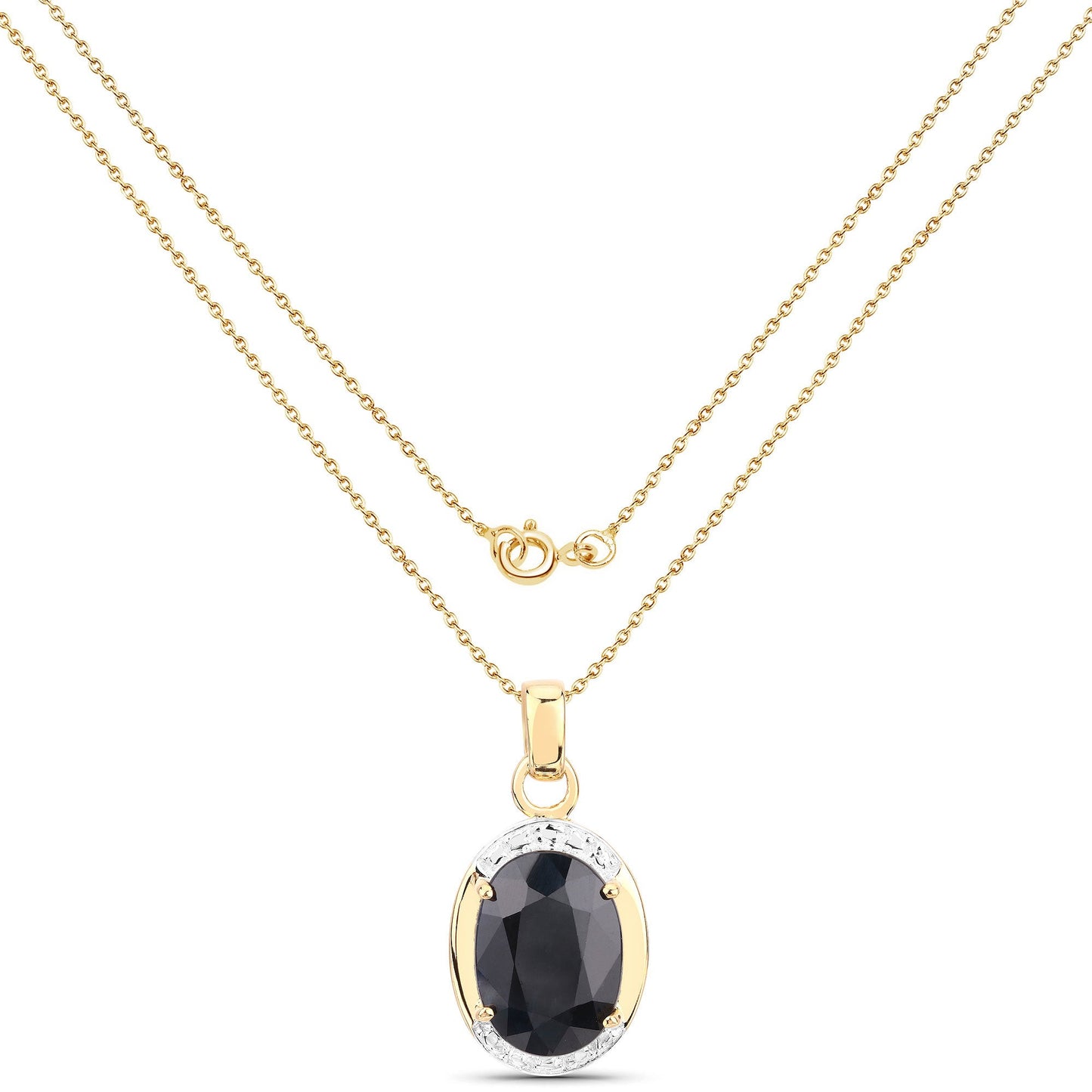 7.50 Carat Genuine Black Sapphire .925 Sterling Silver Pendant - Pendants - p462s - gp - view1 - image - Omni Jewelcrafters