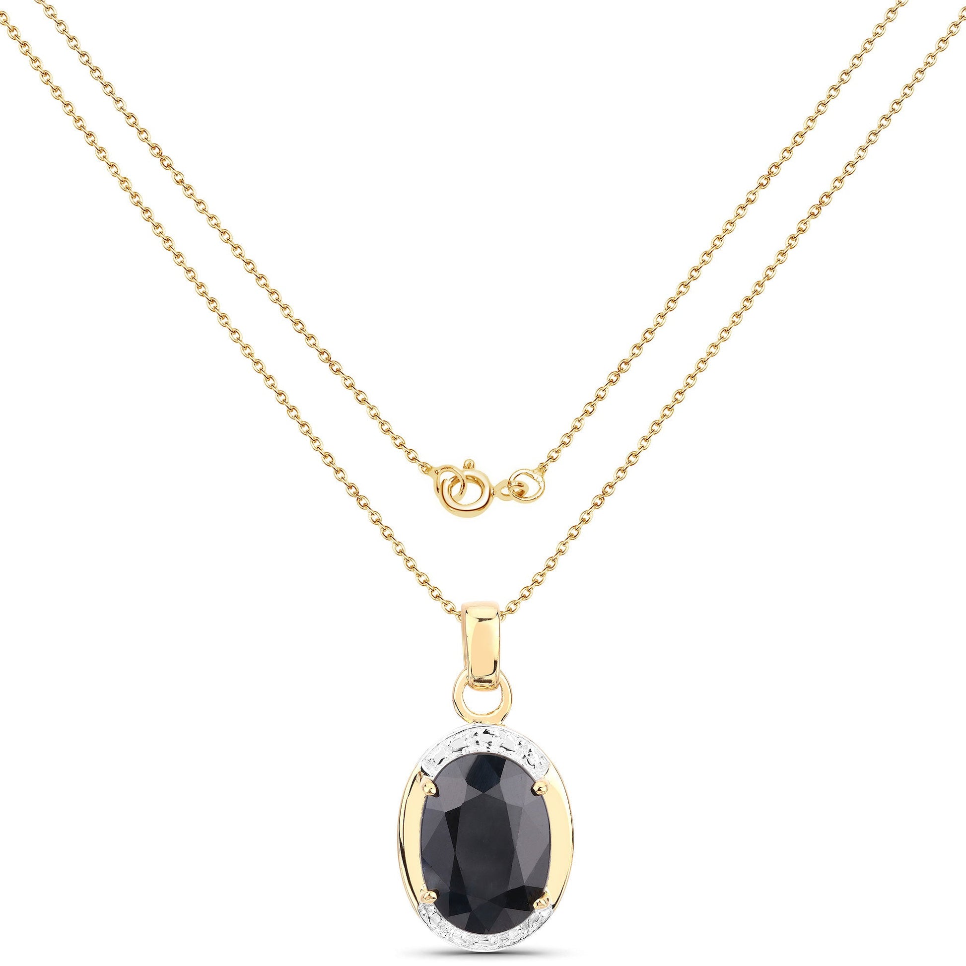 7.50 Carat Genuine Black Sapphire .925 Sterling Silver Pendant - Pendants - p462s - gp - view1 - image - Omni Jewelcrafters