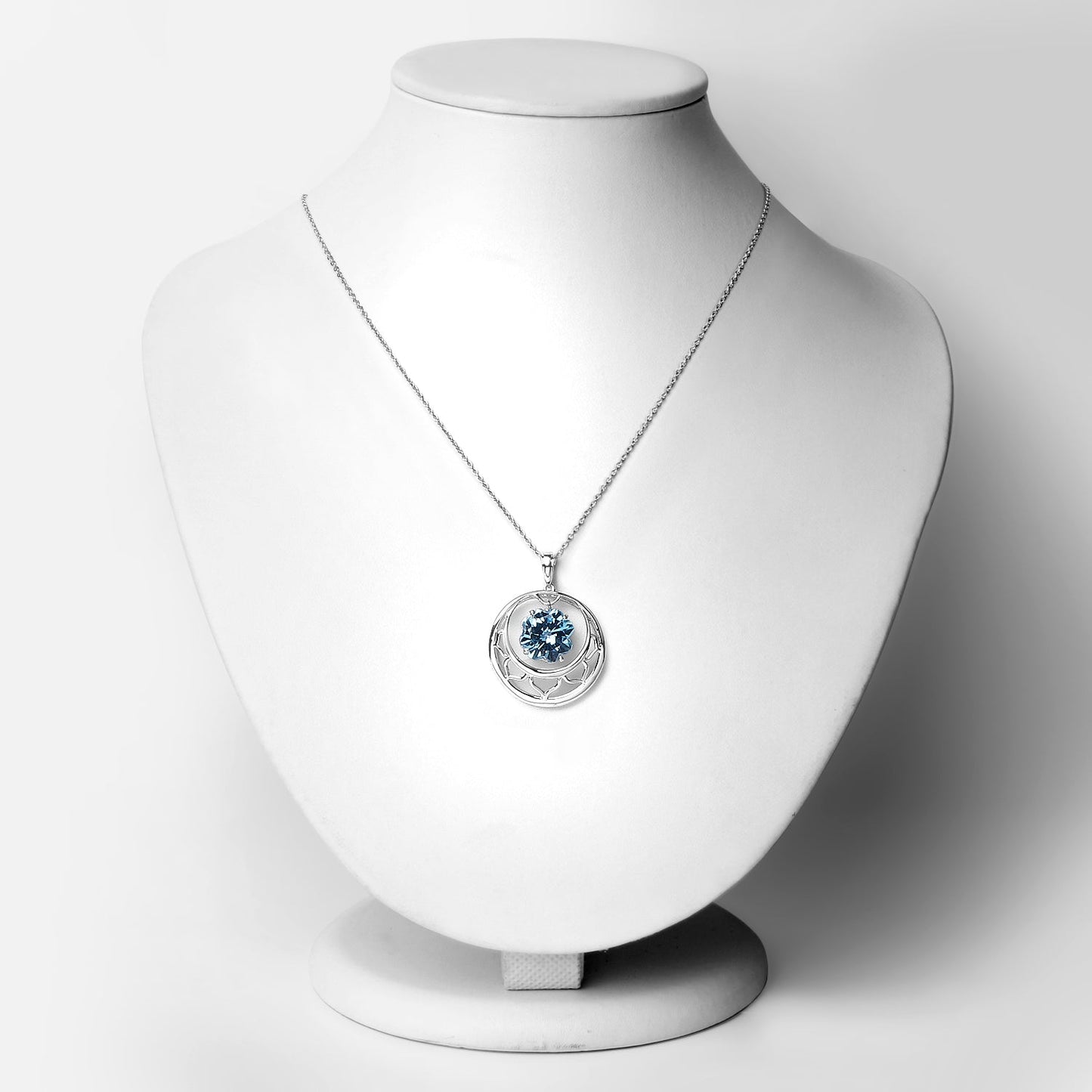 8.75 Carat Genuine Swiss Blue Topaz .925 Sterling Silver Pendant - Pendants - p3973sbt - view2 - image - Omni Jewelcrafters