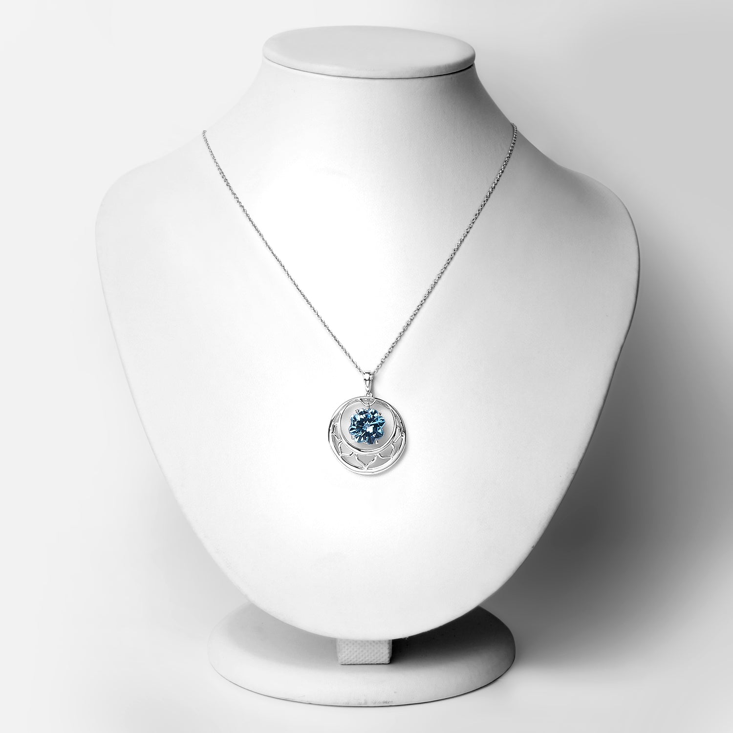 8.75 Carat Genuine Swiss Blue Topaz .925 Sterling Silver Pendant - Pendants - p3973sbt - view2 - image - Omni Jewelcrafters