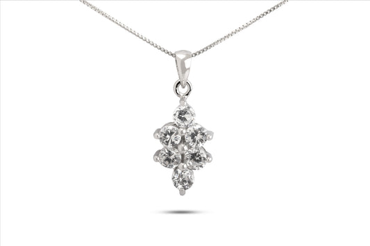 10 : Silver Pendant with Cubic Zirconia Stones ( Chain Not Included )