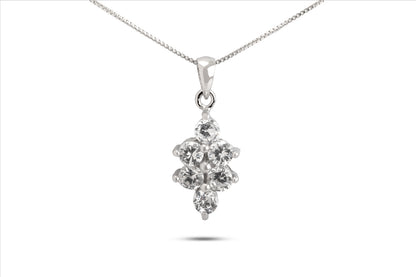 Silver Pendant with Cubic Zirconia Stones ( Chain Not Included )