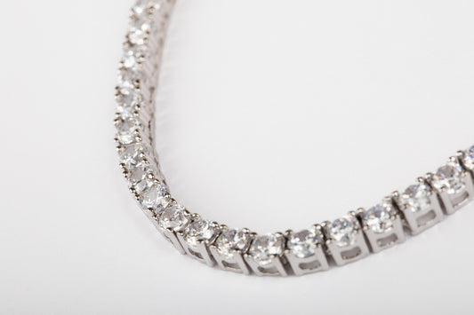 5: Elegant Sterling Silver Tennis Necklace with Cubic Zirconia