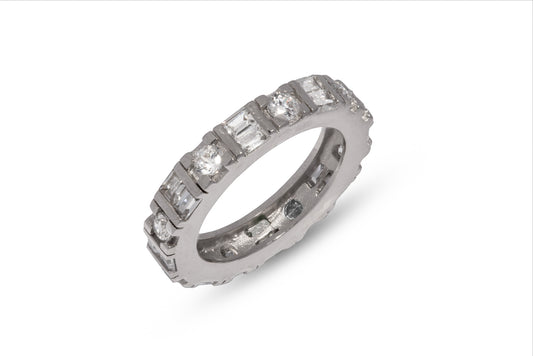 Sterling Silver Infinity Ring with Cubic Zirconia