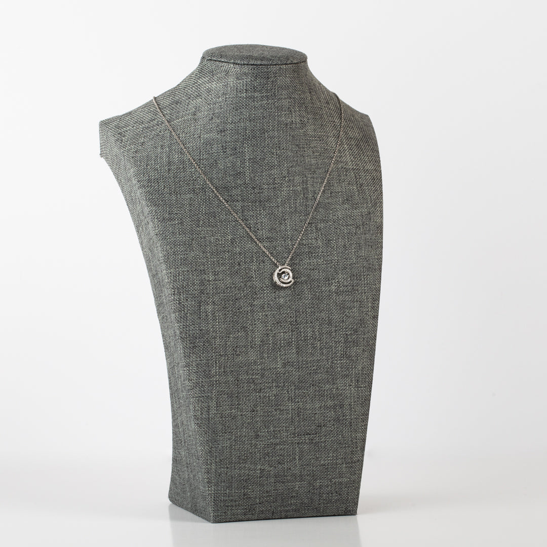 Pendentif en argent sterling avec diamant dansant et zircone cubique