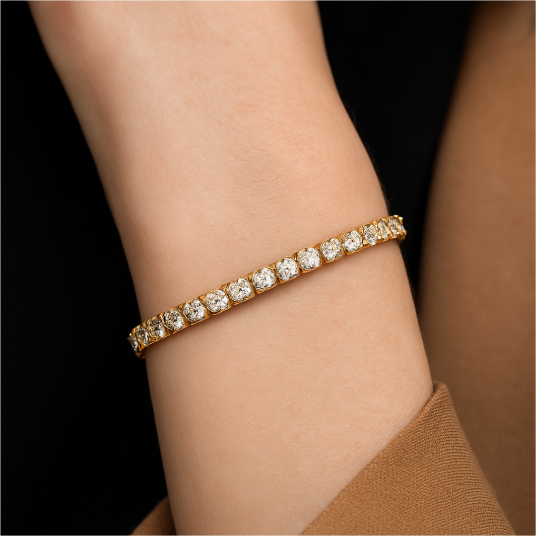 14K Yellow Gold Tennis Bracelet – 5.00 CTW Round Diamond