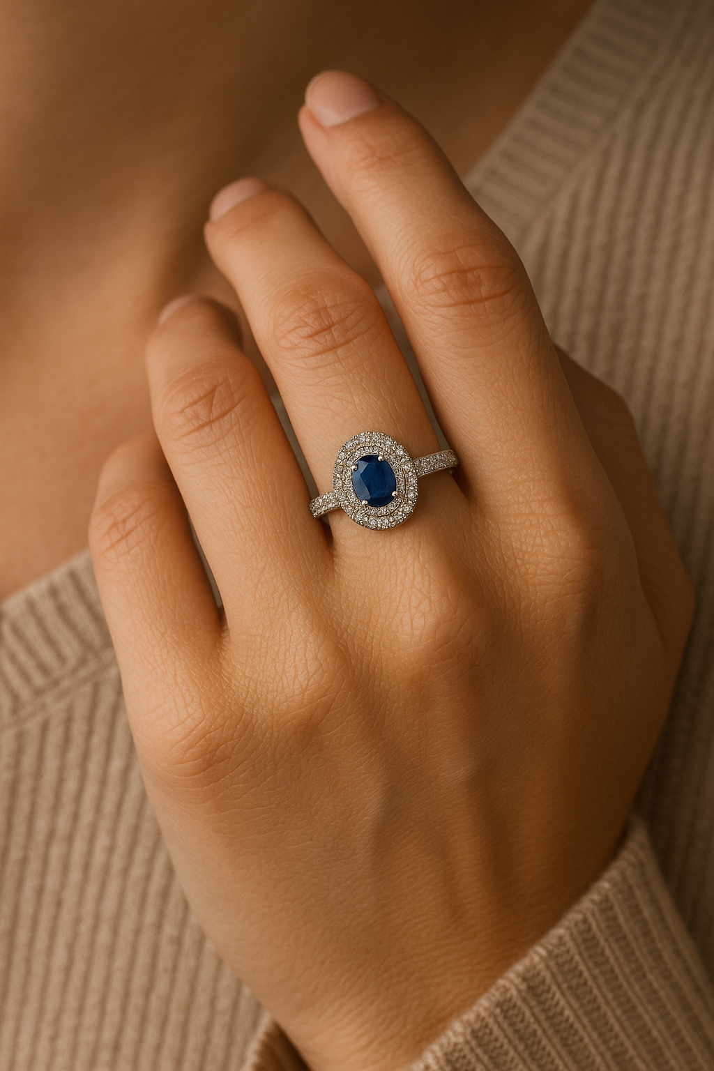 Oval-Shaped Sapphire Ring