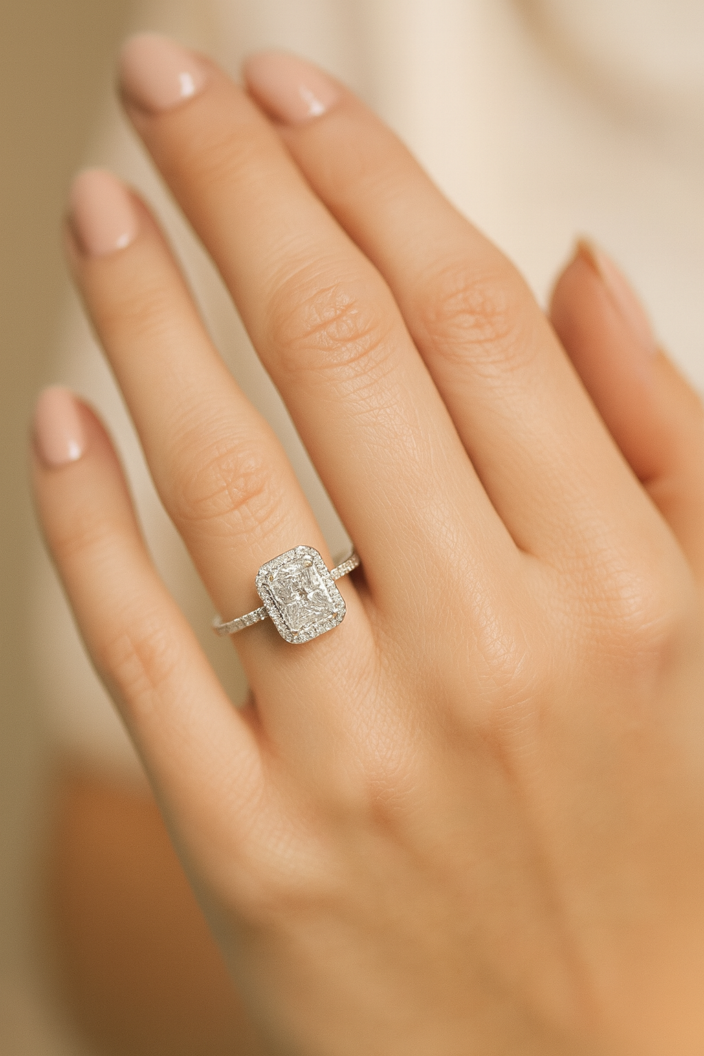 Visible-Cut Diamond Engagement Ring
