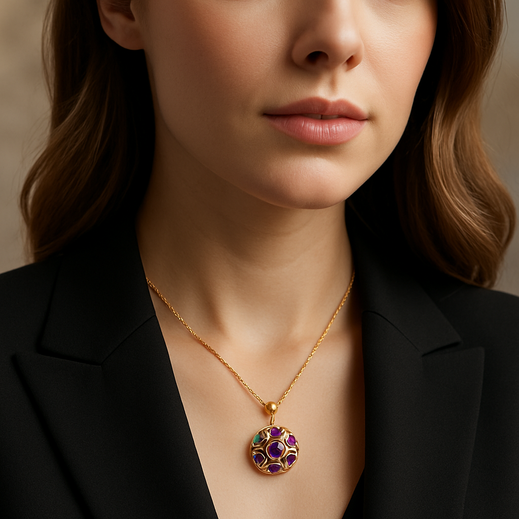 7.69 Carat Genuine Amethyst .925 Sterling Silver Pendant