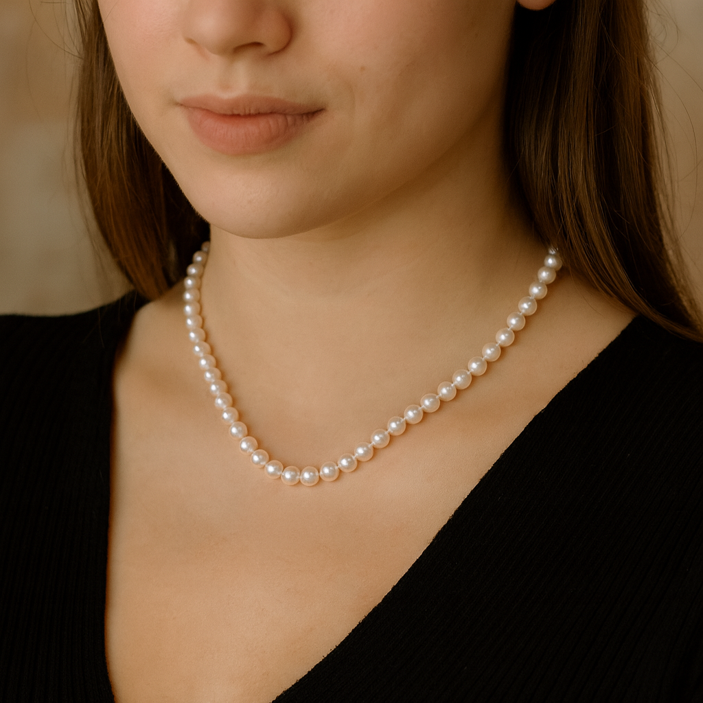 9 mm Pearl Necklace With Magnetic Clasp