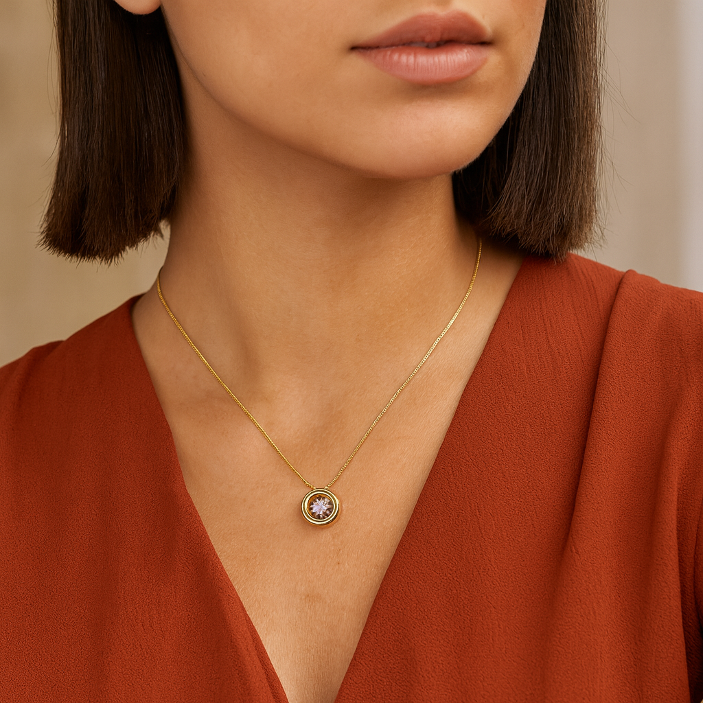 Dancing Diamond Necklace with Cubic Zirconia ( Chain Included )