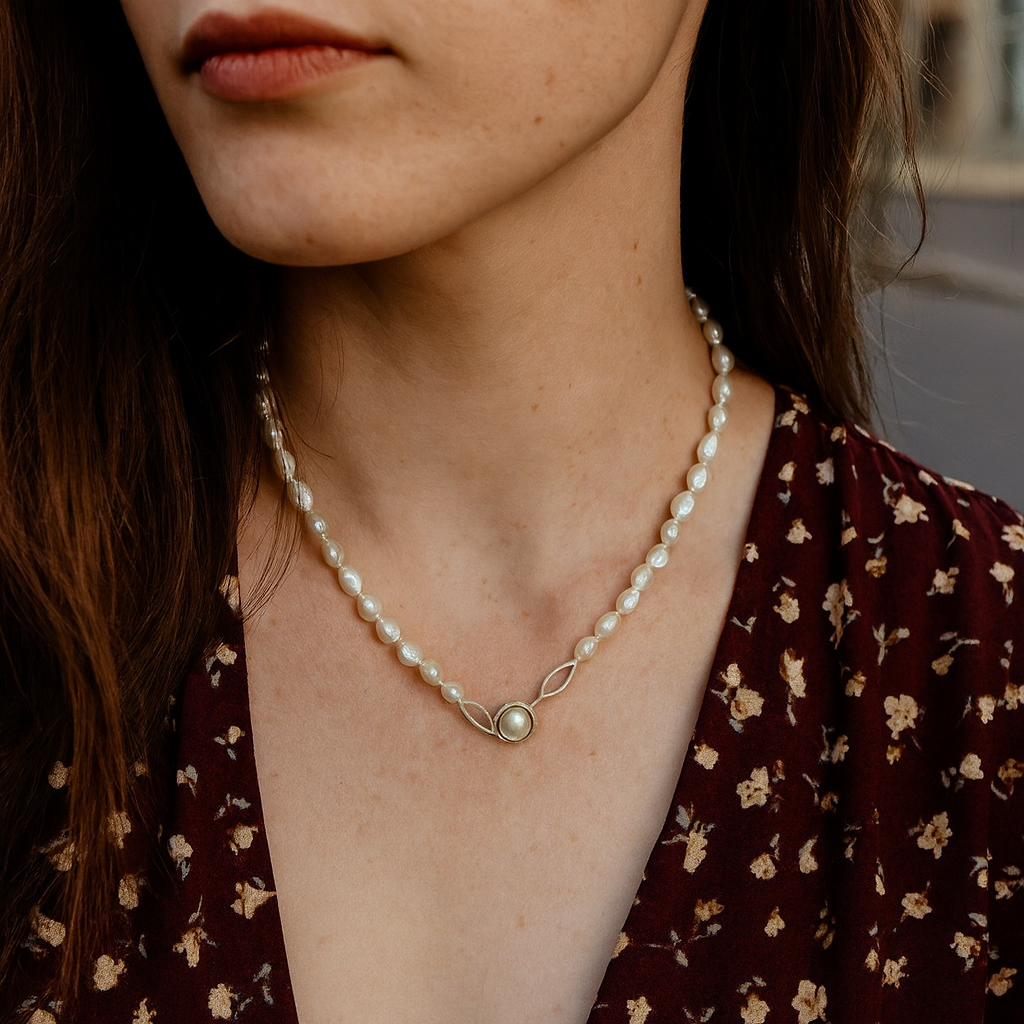 Luminous White Pearl Necklace