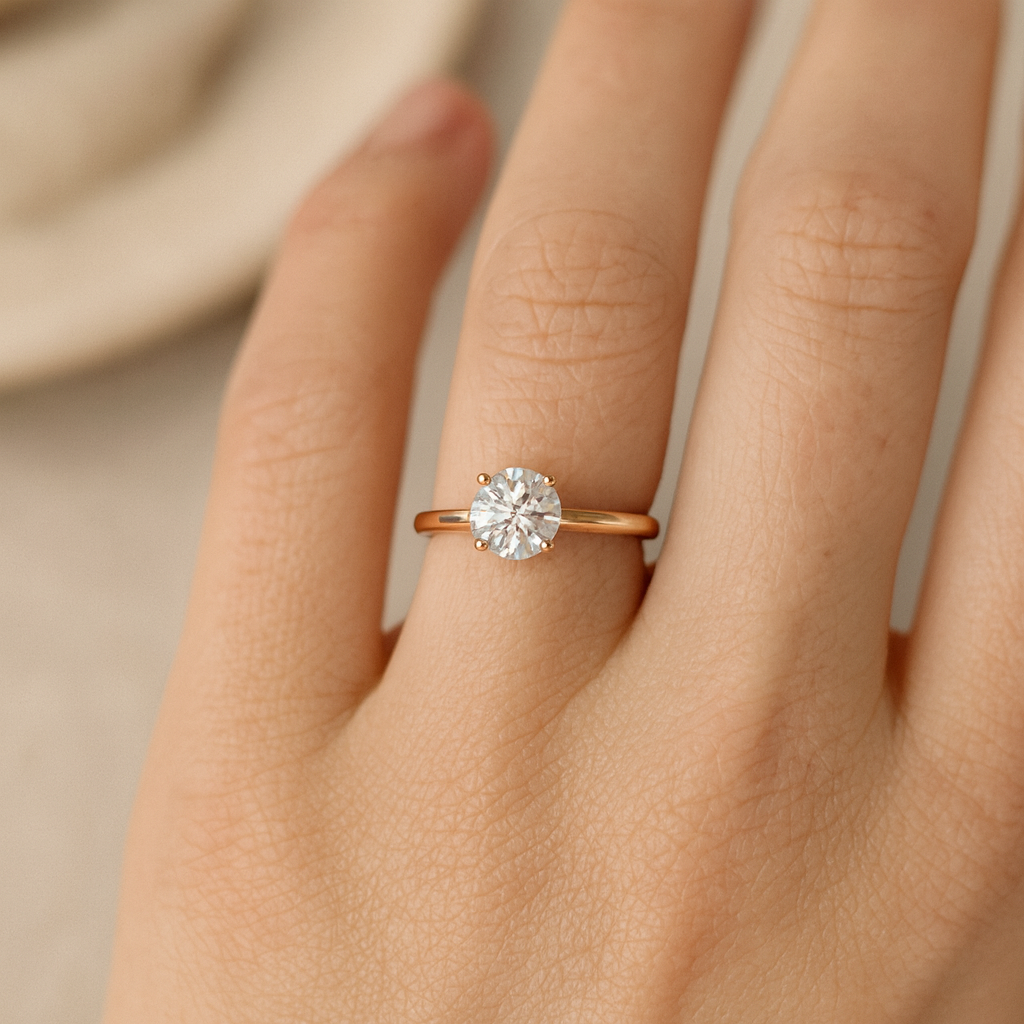 1.05ct Lab Grown Diamond Solitaire Engagement Ring in 14KT Yellow/White Gold