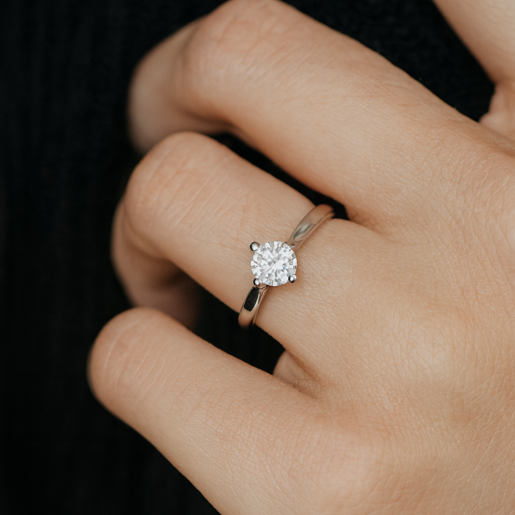 14KW Engagement Ring With A 0.51ct Lab Grown Diamond