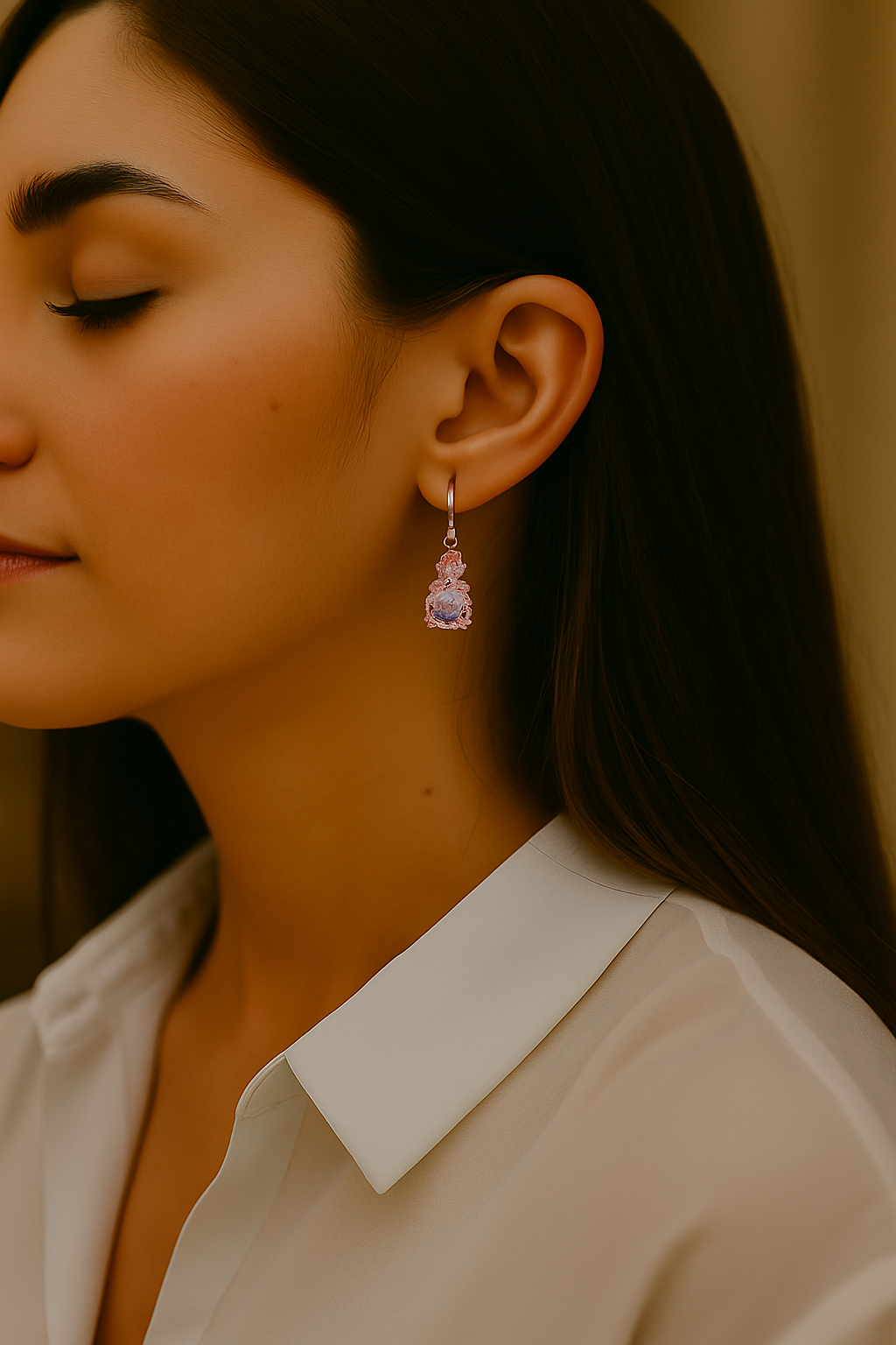 4.90 Carat Genuine Pink Amethyst and Rhodolite .925 Sterling Silver Earrings