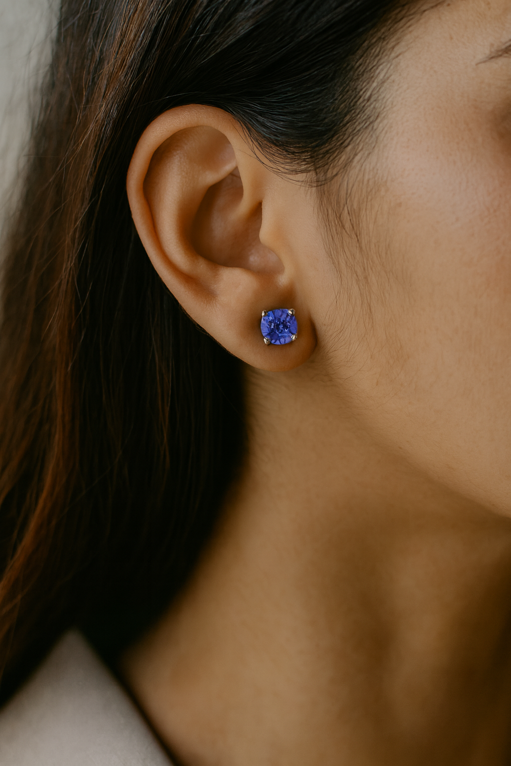 Genuine Tanzanite Sterling Silver Earrings