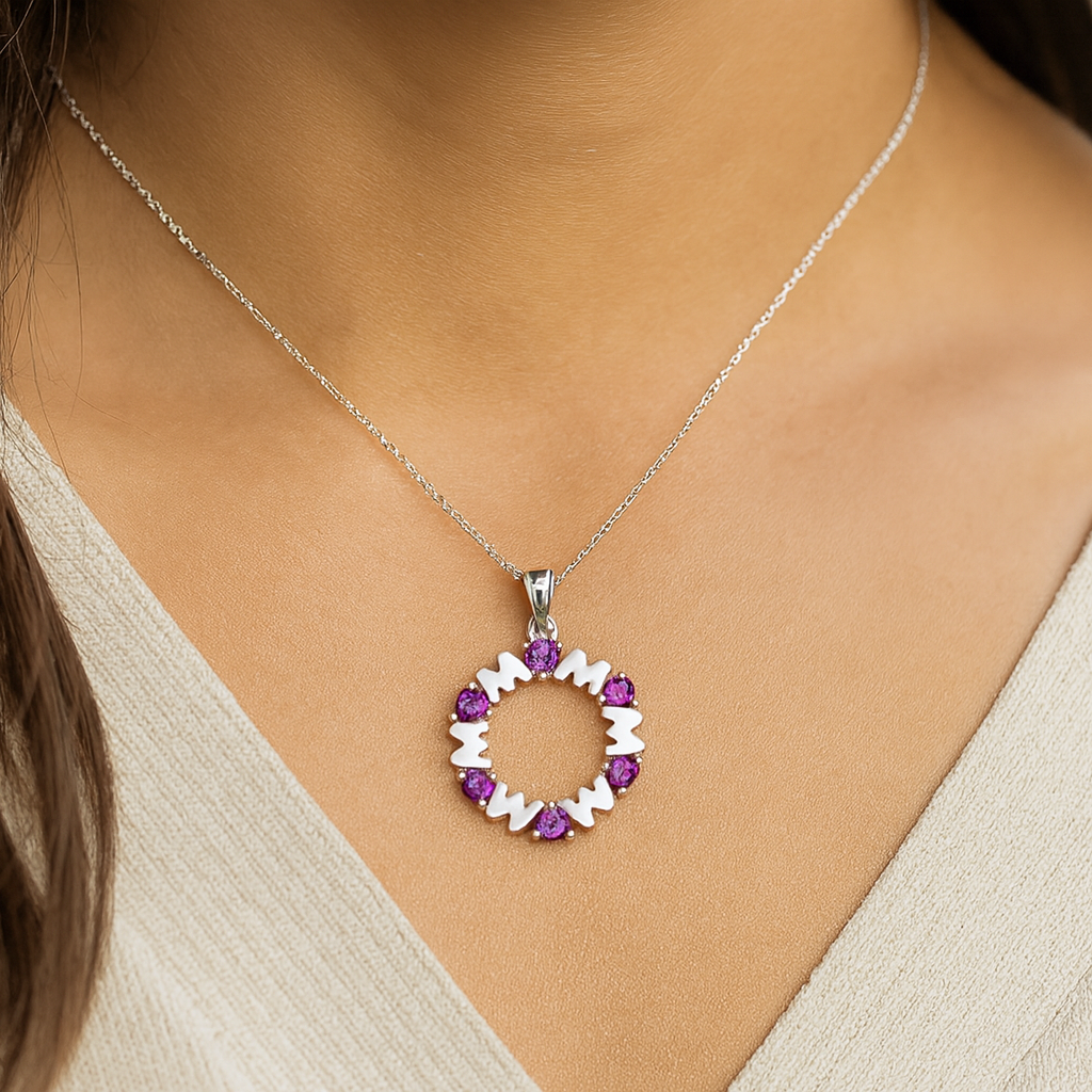 2.70 Carat Genuine Amethyst .925 Sterling Silver Pendant