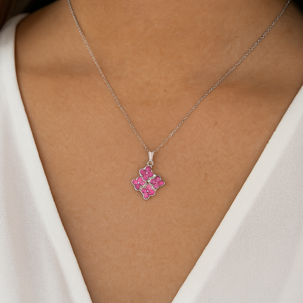 3.72 Carat Genuine Ruby .925 Sterling Silver Pendant