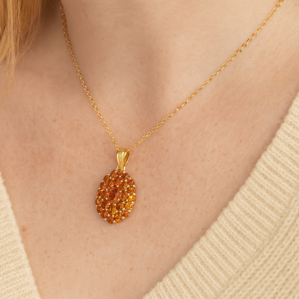 4.08 Carat Genuine Citrine .925 Sterling Silver Pendant