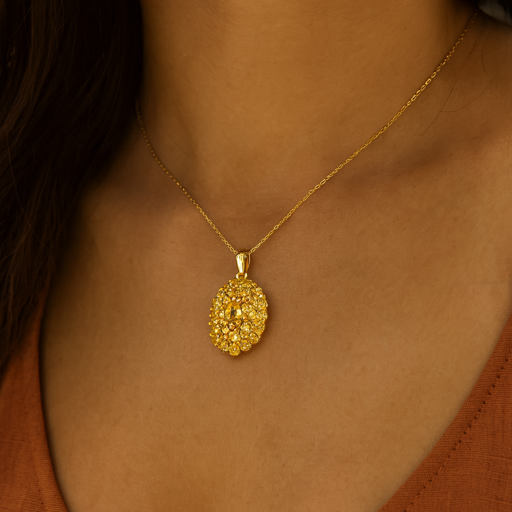 4.16 Carat Genuine Citrine .925 Sterling Silver Pendant