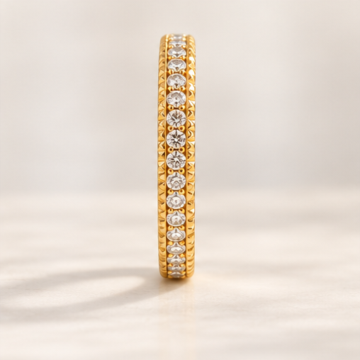 14K Yellow Gold 0.50 CTW Round Diamond Eternity Band Ring