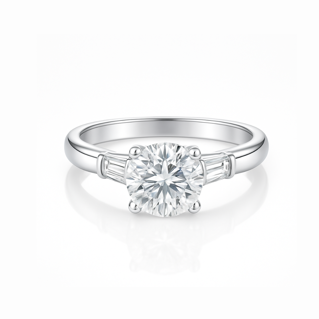 Bague de fiançailles de créateur avec diamants de 0,64 carat TW en or blanc 18 carats
