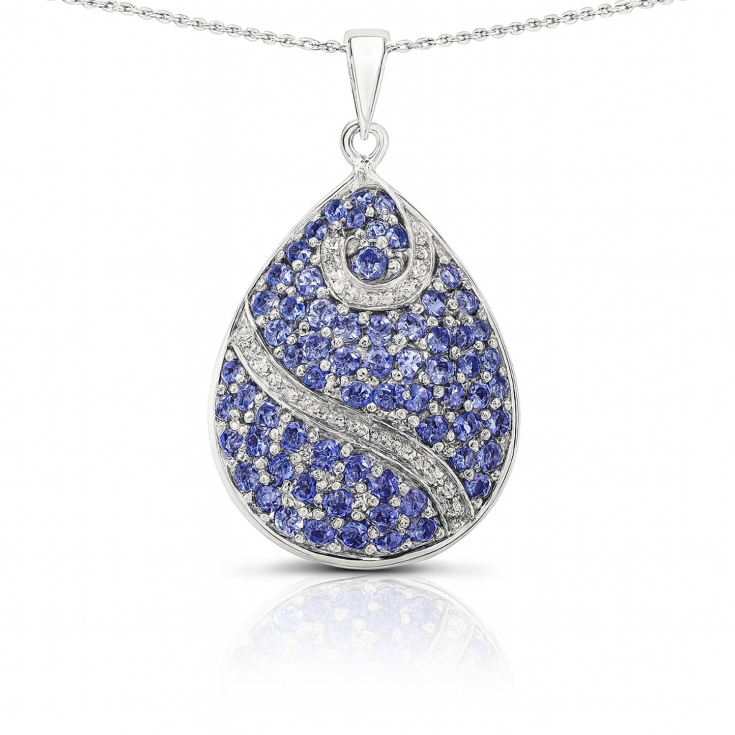 Pendentif en argent sterling 925 avec tanzanite véritable de 4,72 carats