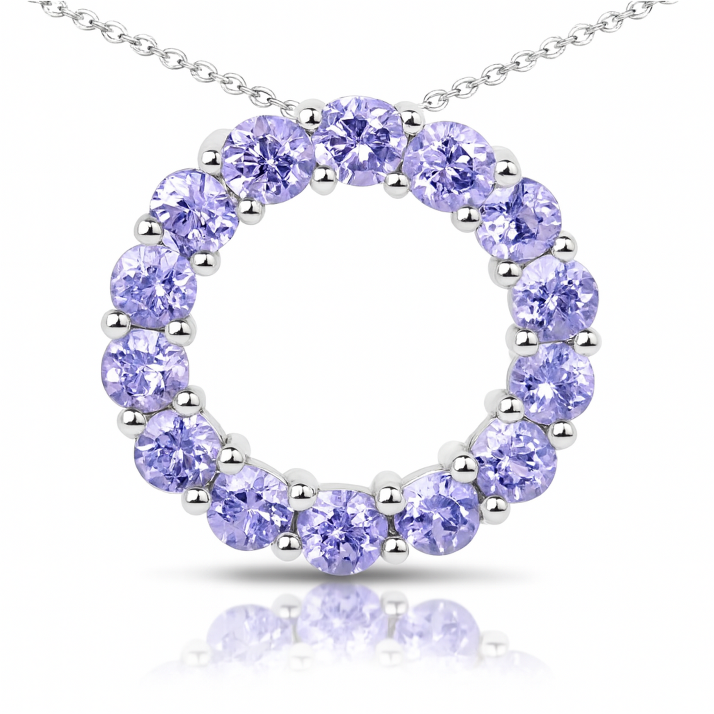 Pendentif en argent sterling 925 avec tanzanite véritable de 1,40 carat