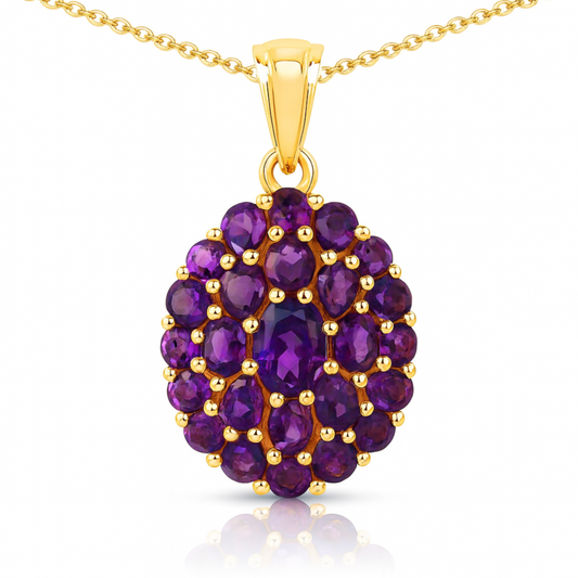 4.04 Carat Genuine Amethyst .925 Sterling Silver Pendant