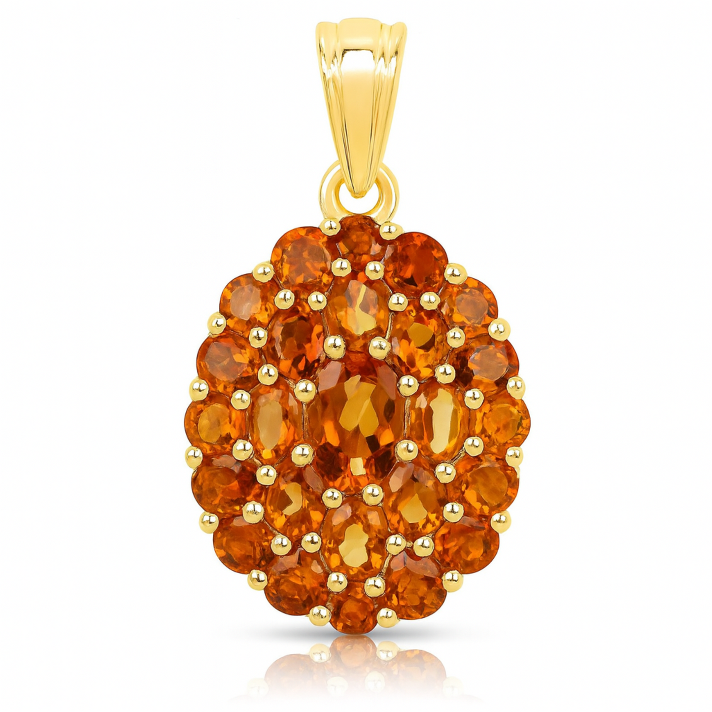 Pendentif en argent sterling 925 avec citrine véritable de 4,08 carats
