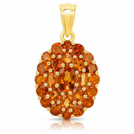 4.08 Carat Genuine Citrine .925 Sterling Silver Pendant