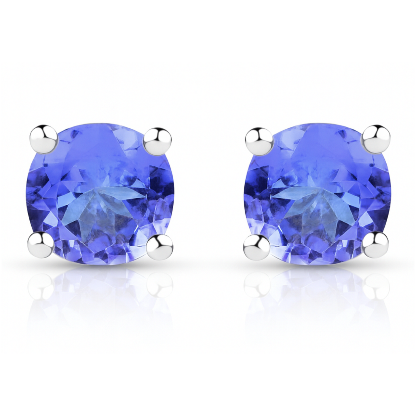 Genuine Tanzanite Sterling Silver Earrings