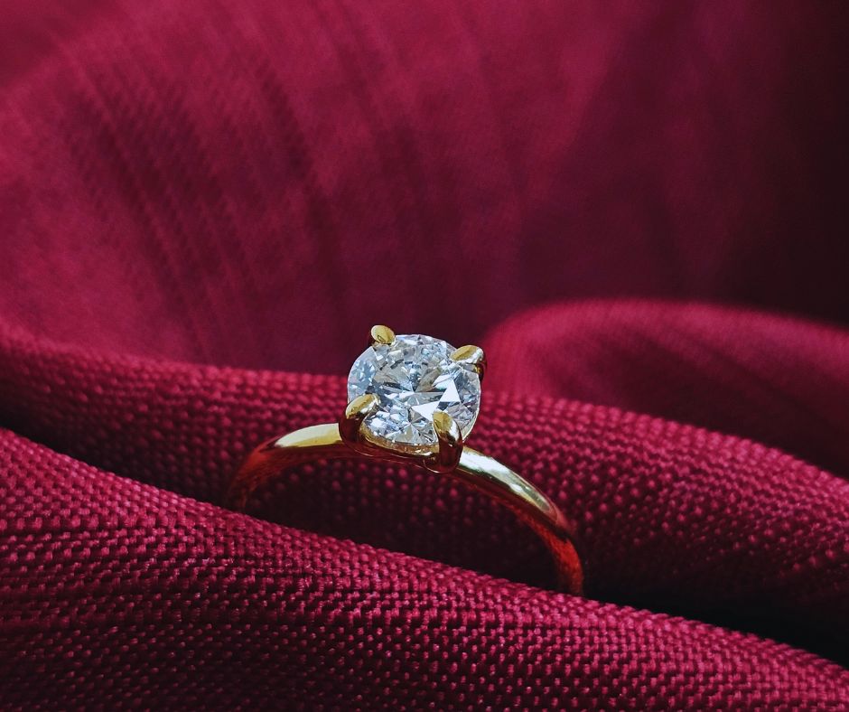 Solitaire Ring with 1.00 CT Lab Grown Diamond in 14k Yellow Gold