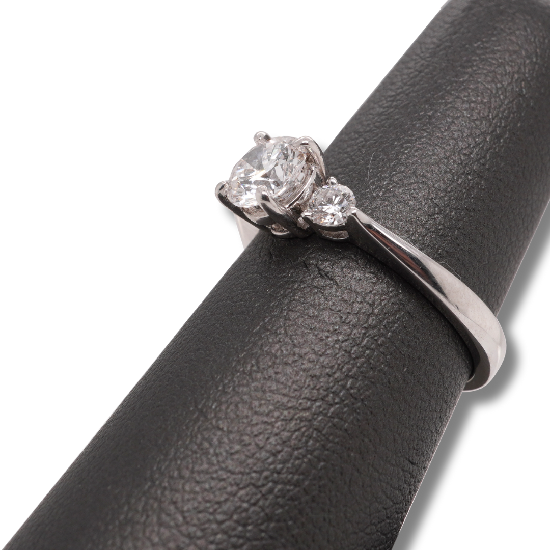 Three-Stone Lab Grown Diamond Ring in 18K White Gold