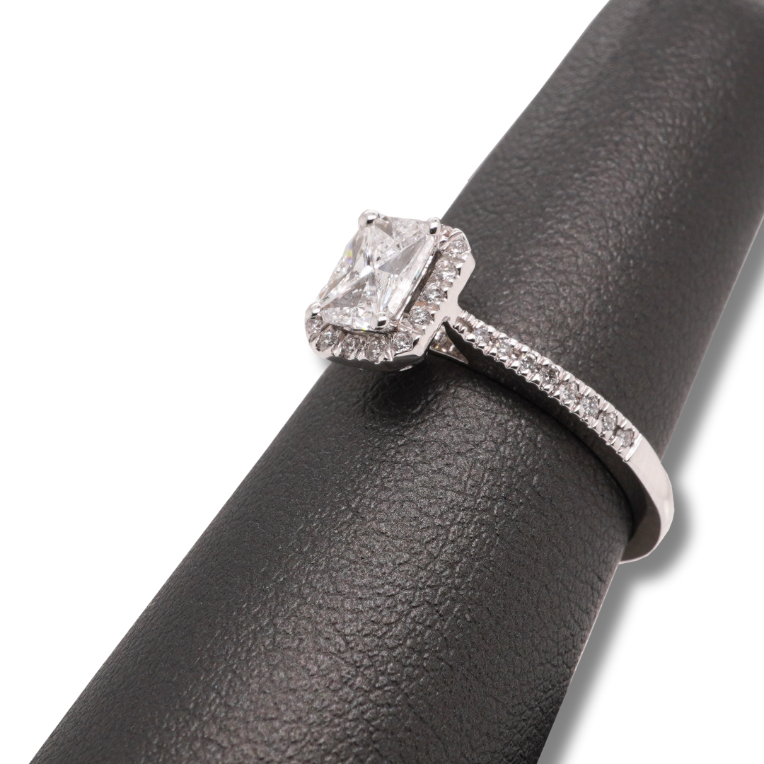 Visible-Cut Diamond Engagement Ring in 14K White Gold