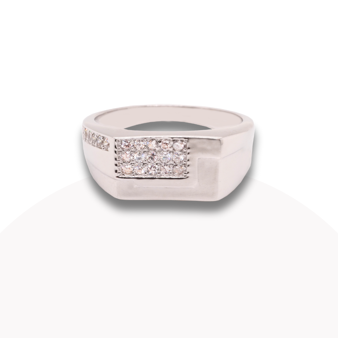 Bague en argent pour homme avec zircone cubique